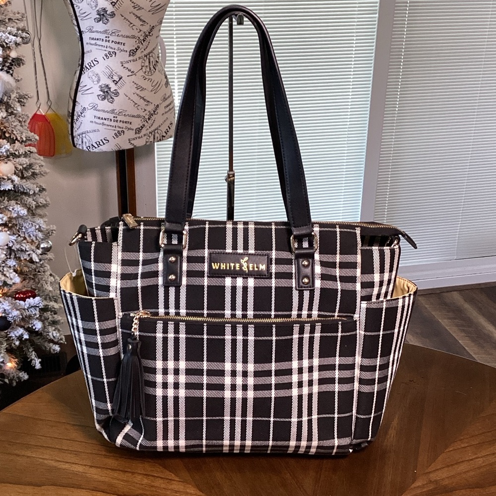 White Elm Plaid Convertible Backpack/Tote